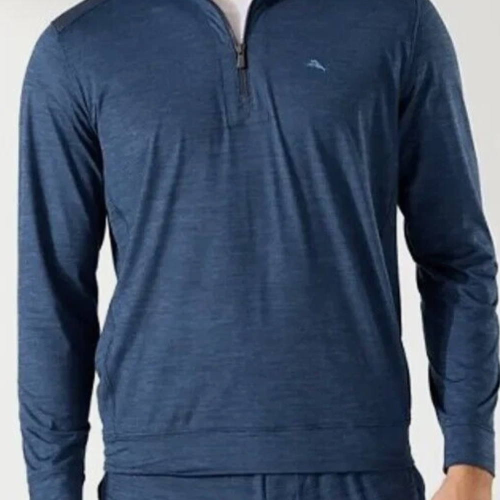 Tommy Bahama Men's Blue Quarter-Zip Pullover